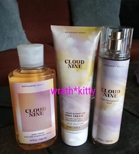 CLOUD NINE Bath & Body Works Fragrance Mist Shower Gel / Wash Cream 3 Piece SET