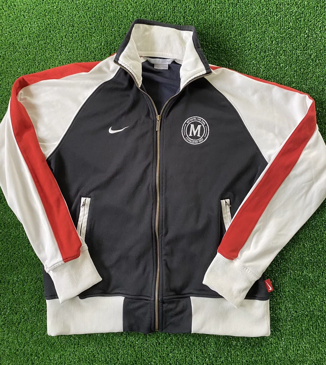 VTG 2000s Y2K Nike Silver Tag Metropolitan Oval Soccer Track Jacket Mens Size L