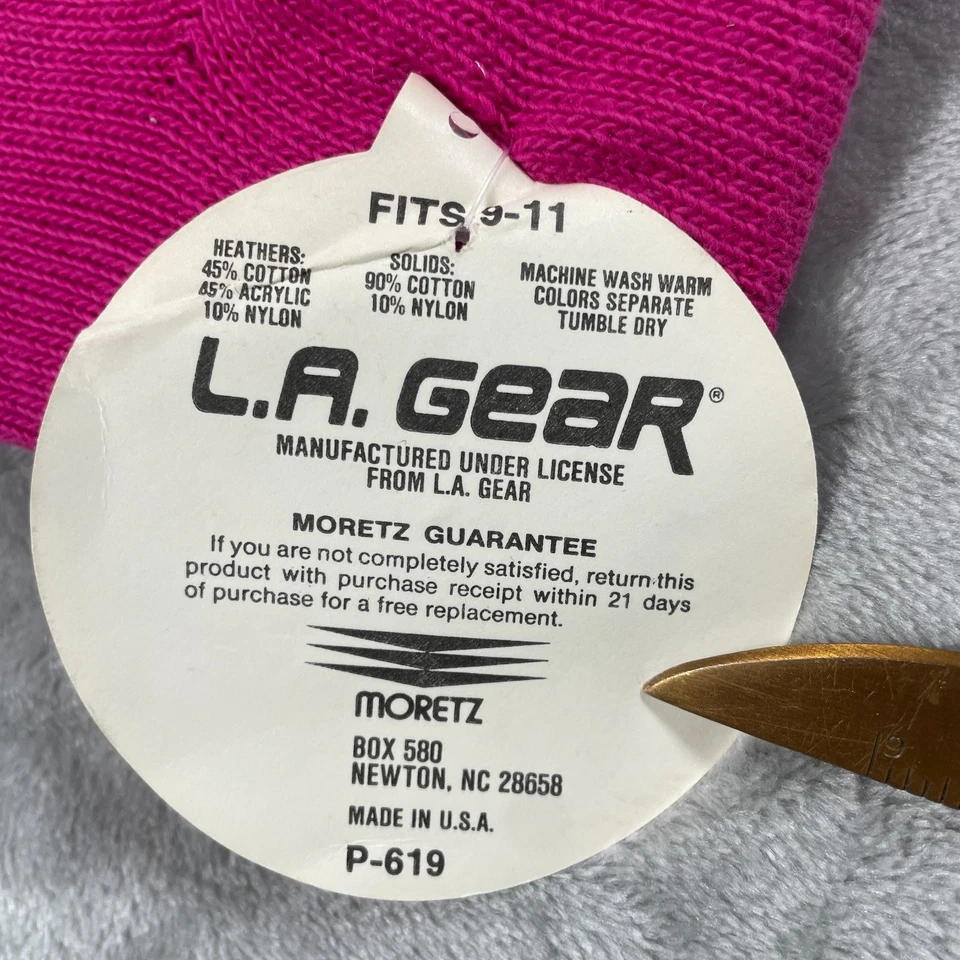 Vintage LA Gear Socks 9 to 11 Pink Slouch Made USA Retro Aerobics Dance 80s - Image 4 of 4