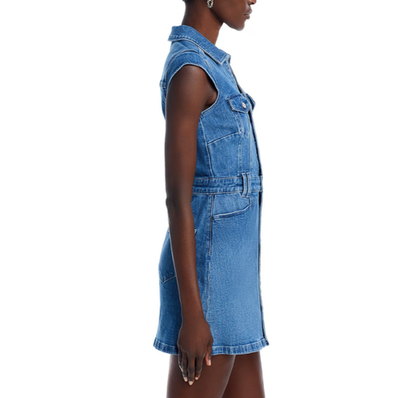 PAIGE Women's Jaxsyn Vegan Leather Mini Dress - Utility Style Dress With Belt For Edgy Casual Wear - View #13