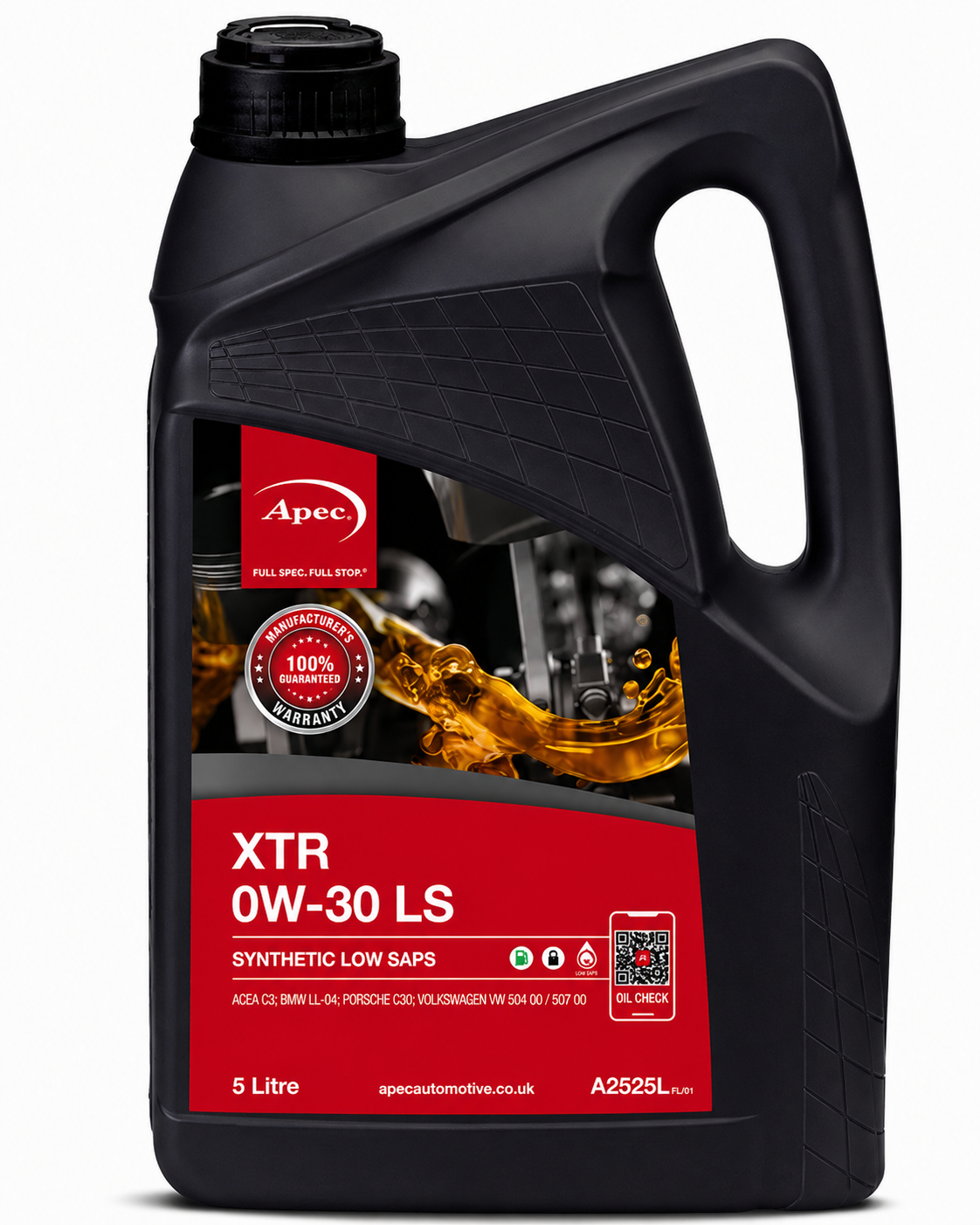 APEC XTR 0W-30 LS Fully Synthetic Engine Oil 5L | ACEA C3 BMW LL-04 Porsche C30