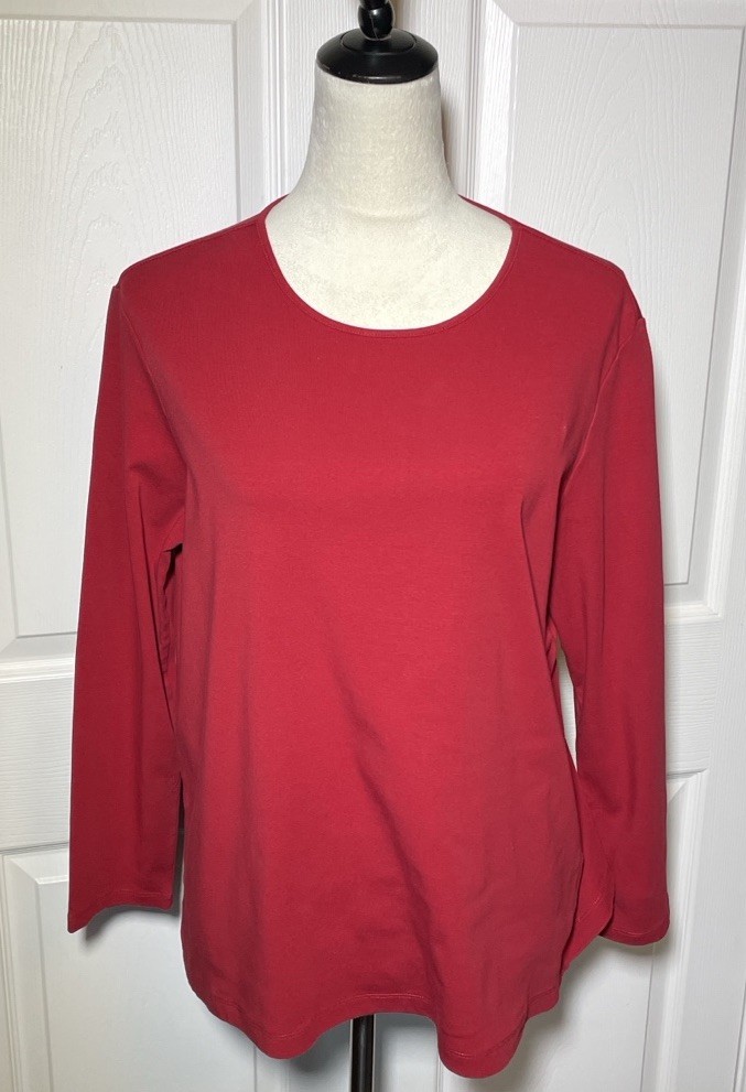 Pendleton Vibrant Red Long Sleeve Pullover Cotton… - image 2