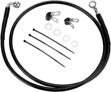 Drag Specialties 640110-4BLK Extended Stainless Steel Front Brake Line