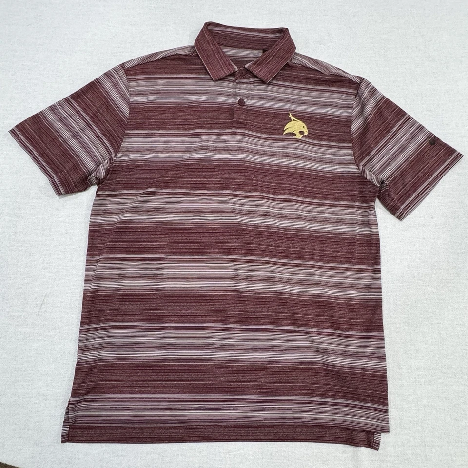 Texas State Bobcats Columbia Golf Polo Shirt Men’s Medium Maroon Short Sleeve - Image 2 of 4