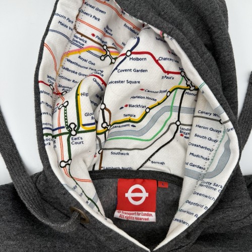 London Underground Official, 'London' Grey Hoodie Large - Picture 6 of 6