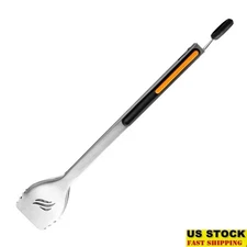 Durable Stainless Steel 14" Scraper Tongs W/ Heat Resistant Grips Locking Design