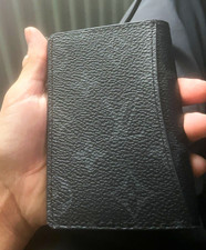 Louis Vuitton Men’s Black Leather Monogram Logo Bifold Credit Card Wallet