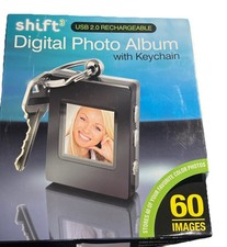 Shift 3 Digital Photo Album With Keychain USB 2.0 Rechargeable New In Box