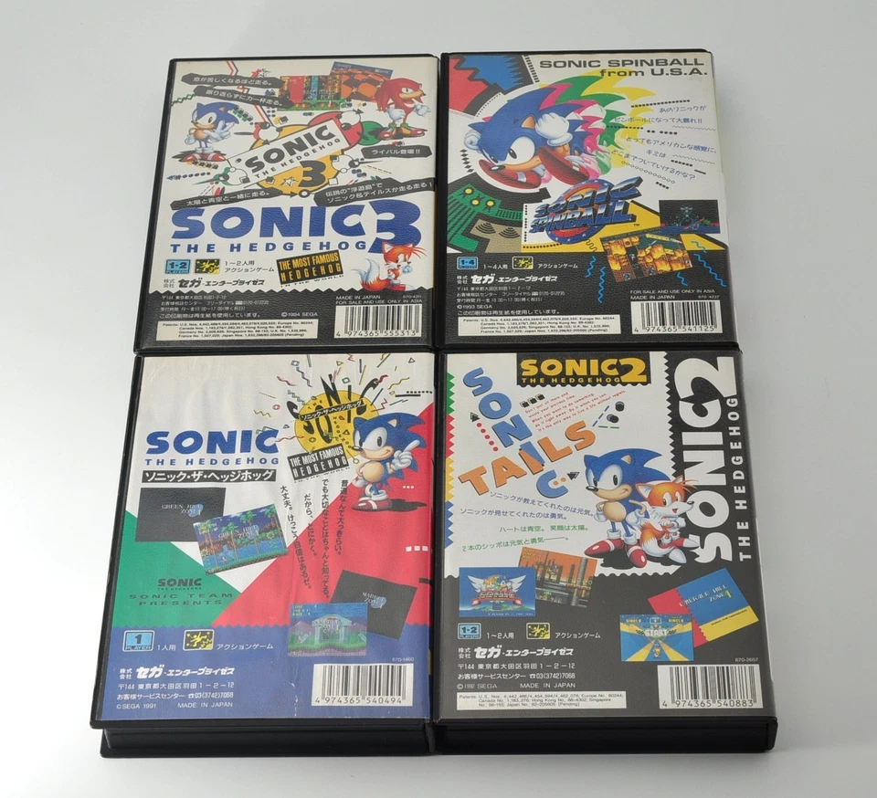 Sega Mega Drive MD Genesis Sonic The Hedgehog 1 2 3 Spinball set Japanese ver - Image 3 of 4
