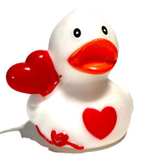 FREE SHIP - 2" VALENTINE'S DAY PINK LOVE PUPPY DOG CRUISING RUBBER DUCK CRUISE