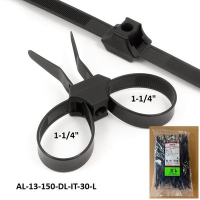 ACT Dual Loop Cable Ties, 13'', UV Black, 50/Pkg (AL-13-150-DL-IT-30-L) ACT