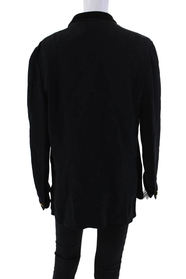 Sonia Rykiel Womens Wool Long Sleeve Lined Pleated Button Blazer Black Size EUR - Image 4 of 4