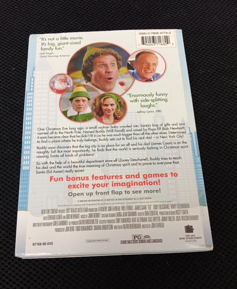 Elf (DVD, 2003) With DVD Rom content / fun and games / beyond the movie features - Image 2 of 2