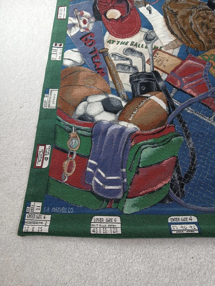 Vintage Game Day Tapestry Wall Hanging Sports Football Man Cave Boys Room USA - Image 4 of 4