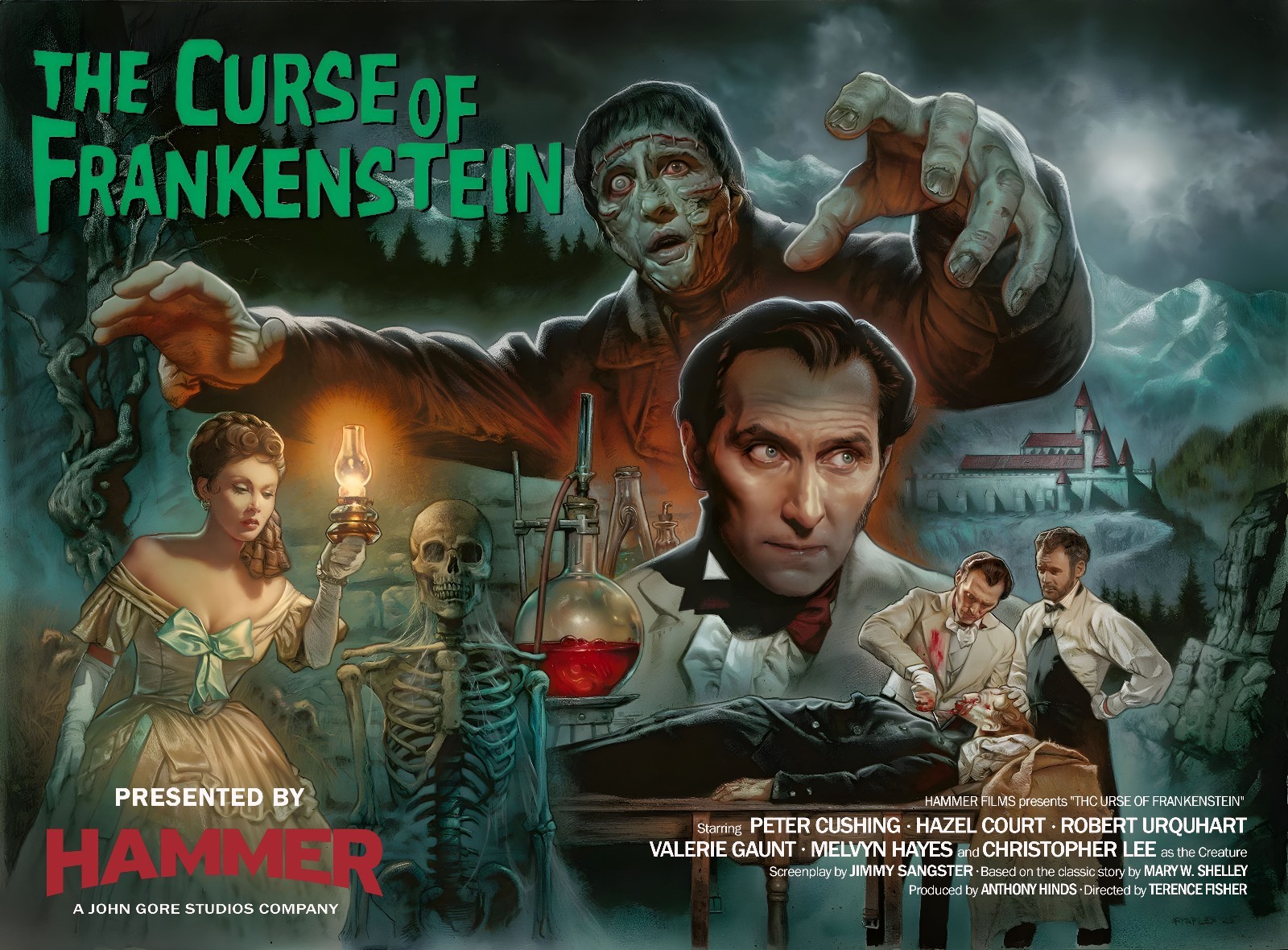 THE CURSE OF FRANKENSTEIN 1957 4K Quad poster print 30x40