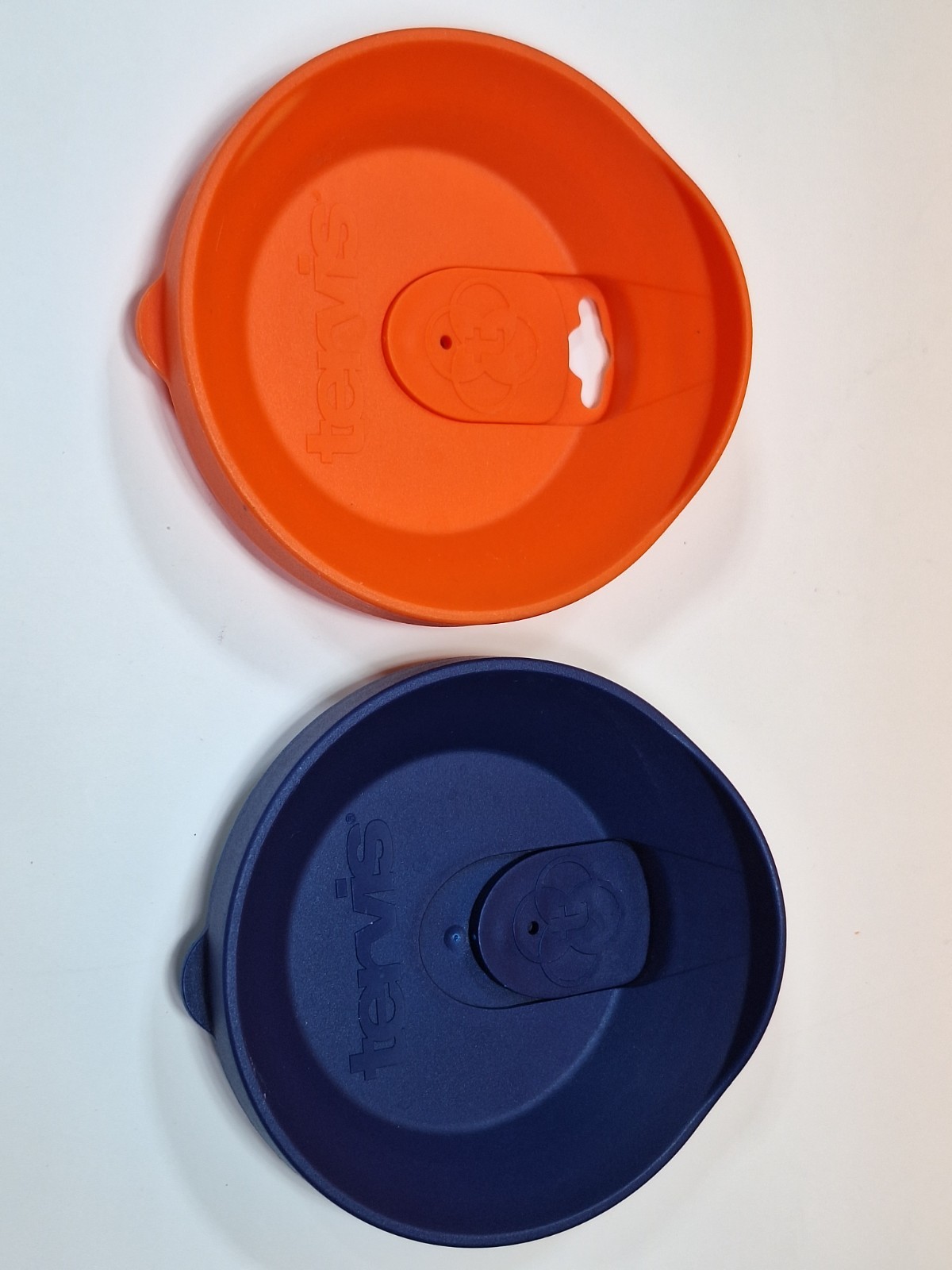 Lot of 2 Tervis 16 oz Tumbler Cup Lids (Blue & Orange)