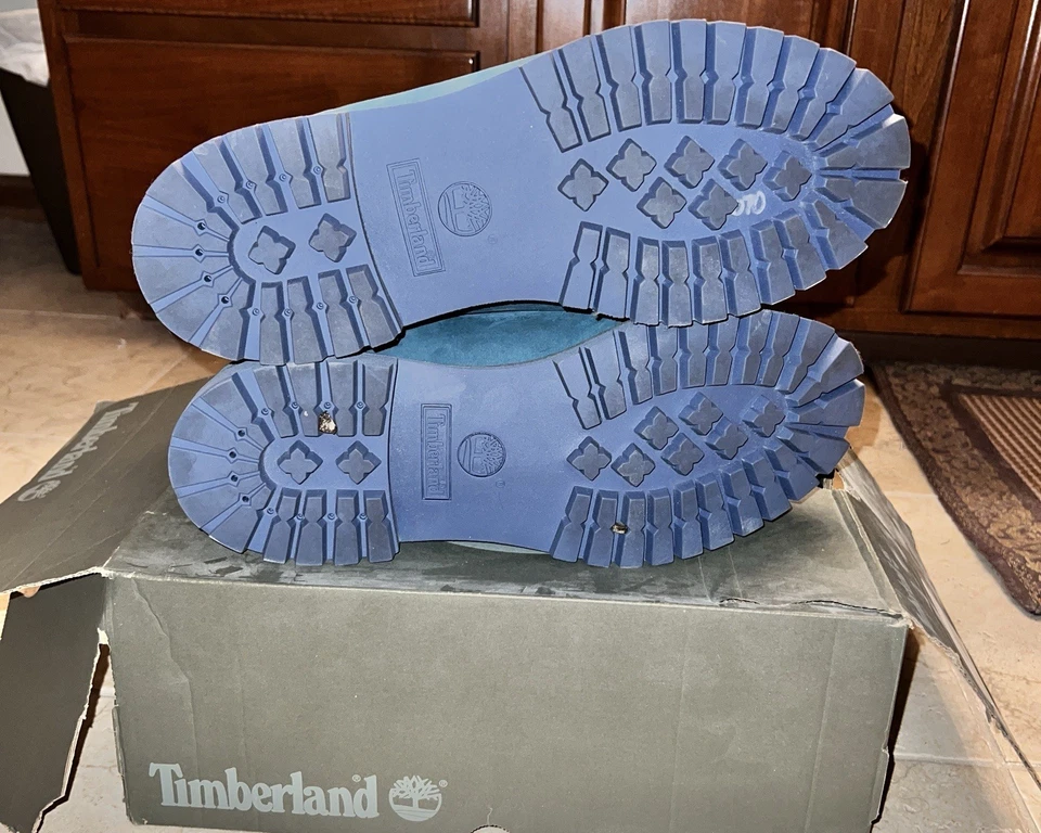 Timberland 6" Premium Waterproof Boots ‘Dark Blue’ Size 14 Leather Nubuck Suede - Image 4 of 4