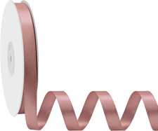 Double Face Peach Pink Satin Ribbon 3/8 Inch X 50 Yards Polyester Peach Pink Rib