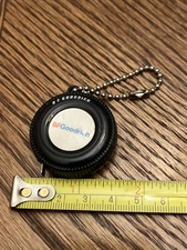 BF GOODRICH TIRE SHAPED ADVERTISING KEYCHAIN & TAPE MEASURE KEY RING FOB CHAIN