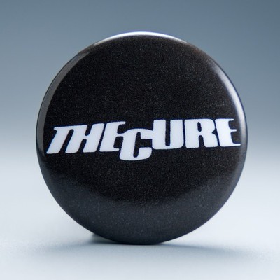 The Cure Button Pin 1.5'' | 80s Post Punk Goth pinback | Early Band Logo badge