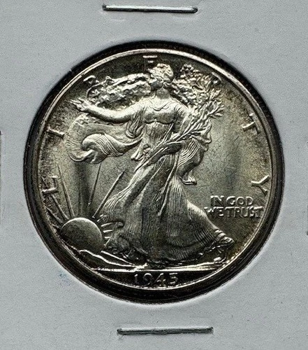 1945 50C Walking Liberty Half Dollar. 90% Silver MS Mint State Details #5663
