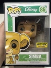 Funko Pop Disney The Lion King 85 Simba Flocked Hot Topic Exclusive W/ Protector