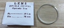 Double Convex Optically True Optical Lens - 20 CM FL - 38 MM Dia - Lot Of 5