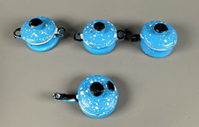 Vintage Dollhouse Miniature Blue Enamelware Cookware/Pots  Pans 8 Pieces