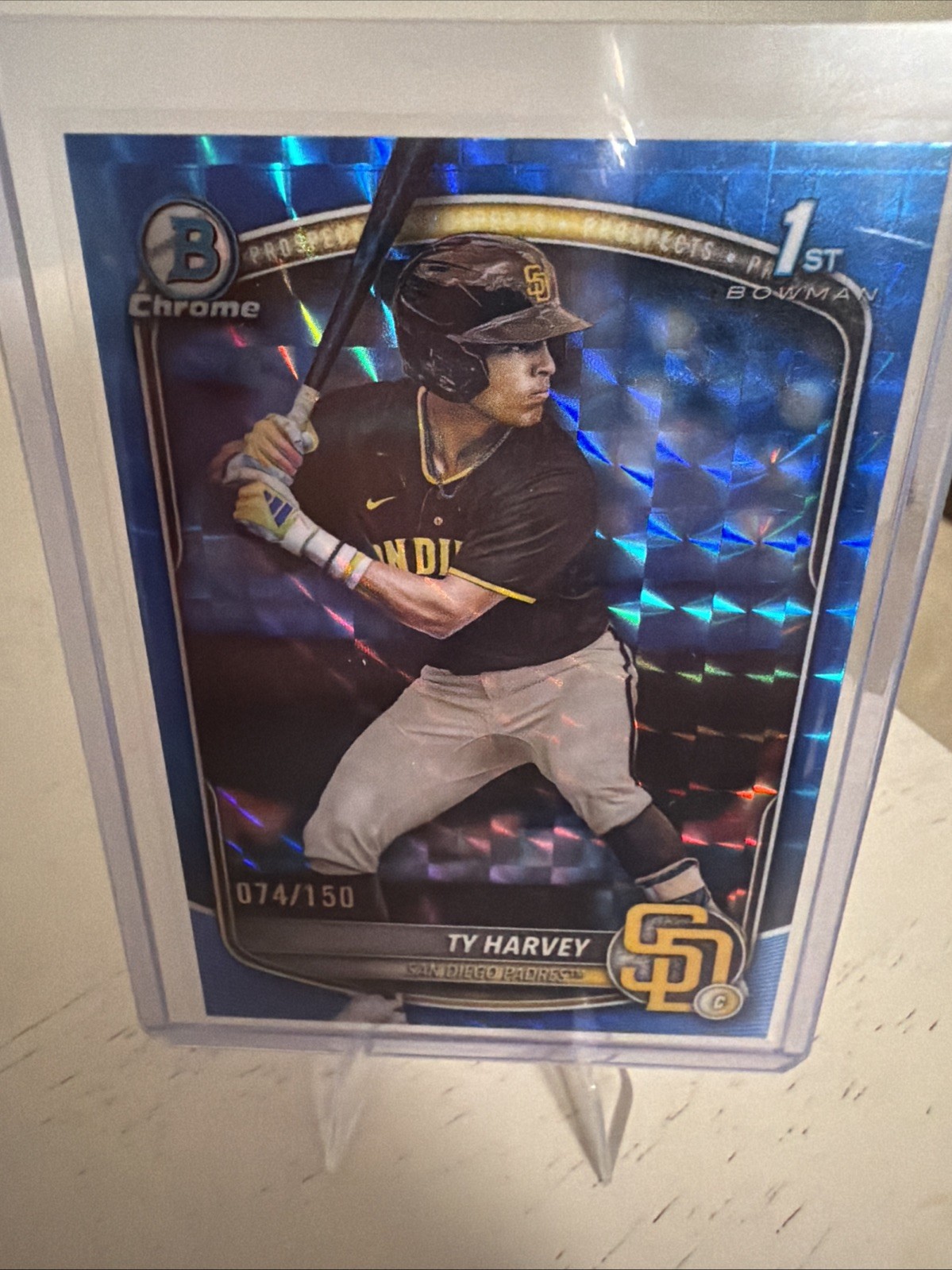 2025 Bowman Draft Ty Harvey Chrome Auto Blue Refractor 1st Prospect /150