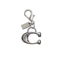 Coach Signature 3D  C  Mini Charm Removable silver Bag Charm Pendant Zipper Pull