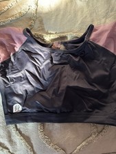 SYLVIA P crop top Size 10 GYMNASTICS DANCE under leotard rare black brown MESH