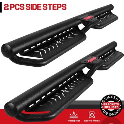 2-Stairs Running Boards For 2004-2024 Nissan Titan Crew Cab 6'' Drop Side Step