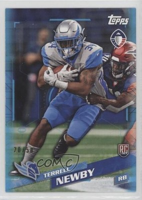 2019 Topps Alliance of American Football Blue 20/50 Terrell Newby #109 0g0