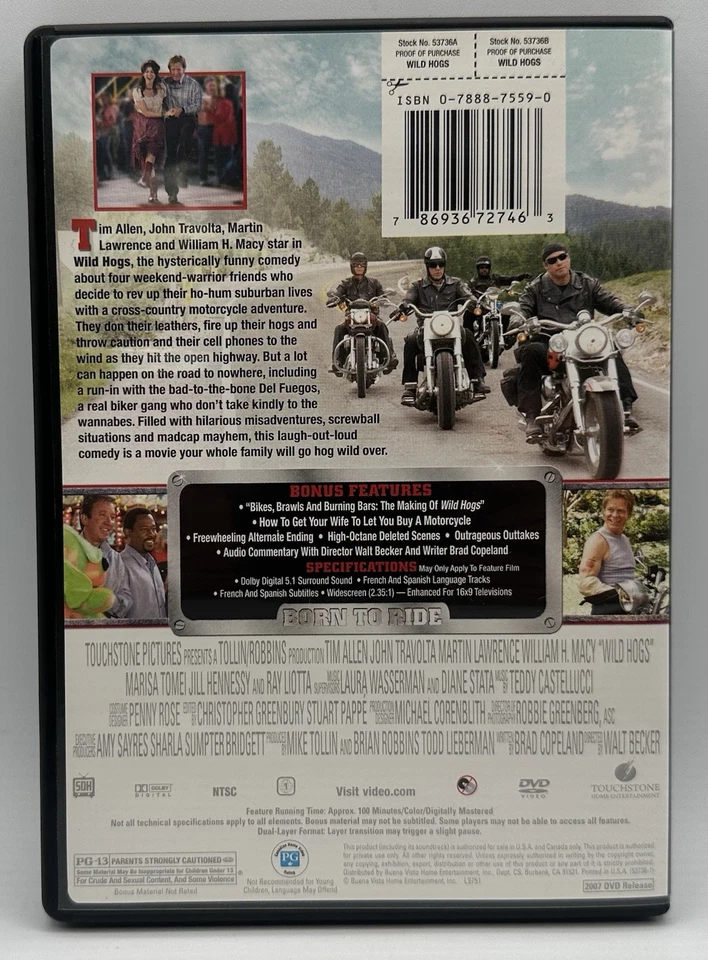 Wild Hogs DVD Widescreen Tim Allen John Travolta Martin Lawrence William H Macy - Image 2 of 3