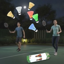 Multicolor LED Badminton Shuttlecocks - 6 Fun Birdies for Indoor/Outdoor Use