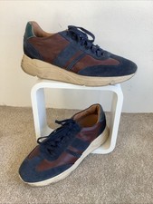 Russell And Bromley Men's Brown Leather Navy Suede Trainers UK 11 EU46