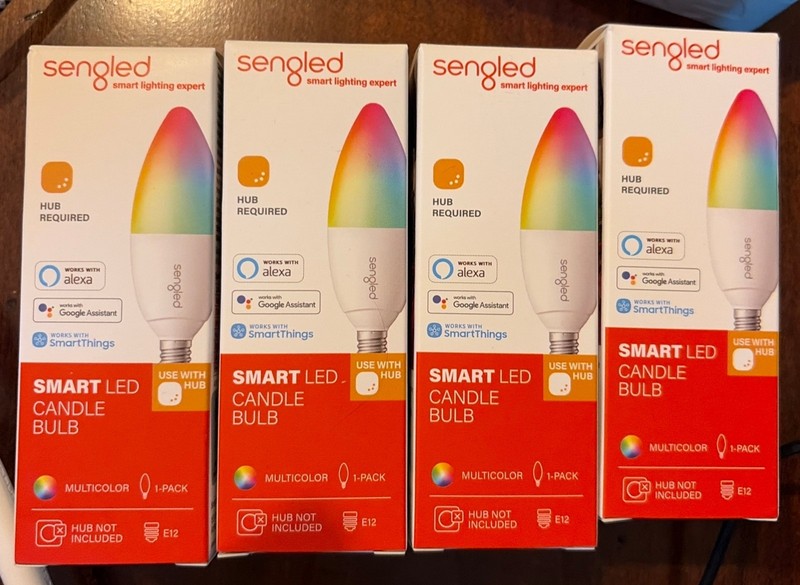 Lot of 4 Sengled Smart LED Candle Bulb E12 Multicolor Zigbee