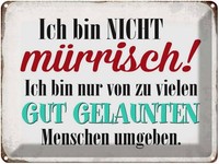 Blechschild 30X40 Cm Ich Bin Nicht MüRrisch Nur Spruch Zitat Deko Geschenk Metal