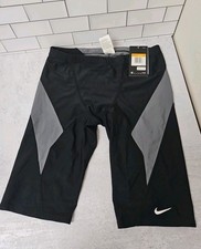 Nike NX Swim Shorts 34 Black Gray Colorblock Performance Jammer NWT
