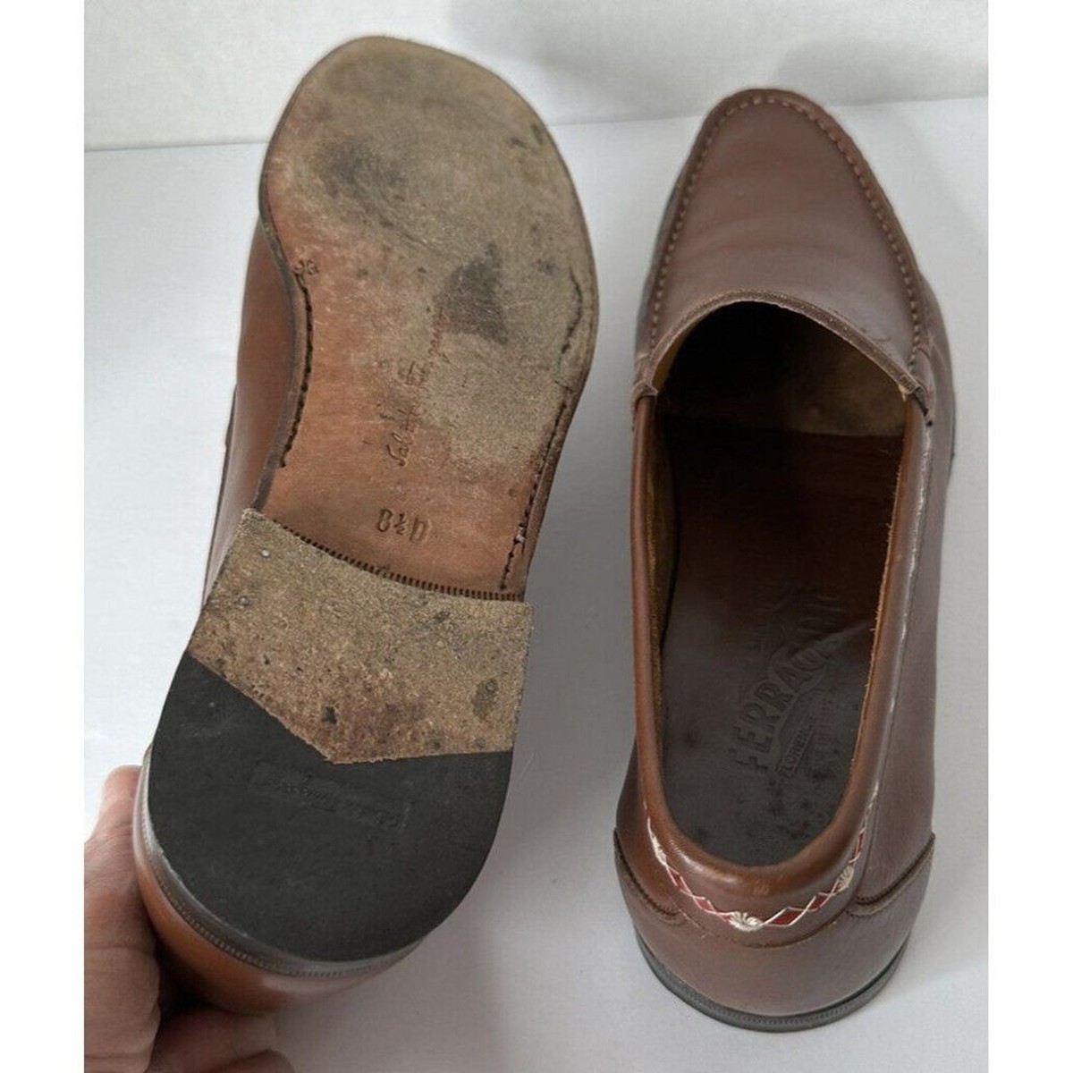 Salvatore Ferragamo Brown Leather  Loafers Sz 8 1/2 D Luxury Loafer with Gancini detail - Men | Ferragamo main image 4