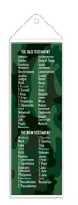 Books of the Bible Bookmark 2"x7" Vinyl Sleeve Camouflage 66 Books Sunday School