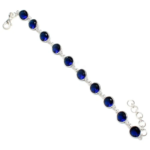 Tanzanite Gemstone Handmade 925 Sterling Silver Jewelry Bracelets Size 7-8"
