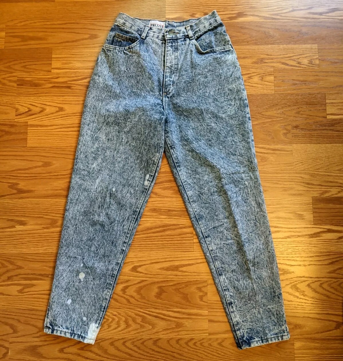 Vtg Prezzia Mom Jeans Womens Size 11 Acid Wash Zip Ankles Y2K 80s 90s Retro-image