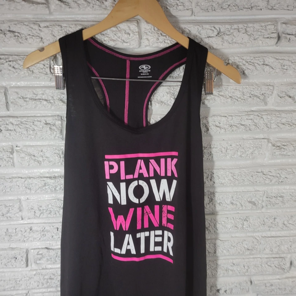 Camiseta sin mangas Athletic Works para mujer XL 16 18 espalda deportiva tablón negro ahora vino después Foto 3 de 4