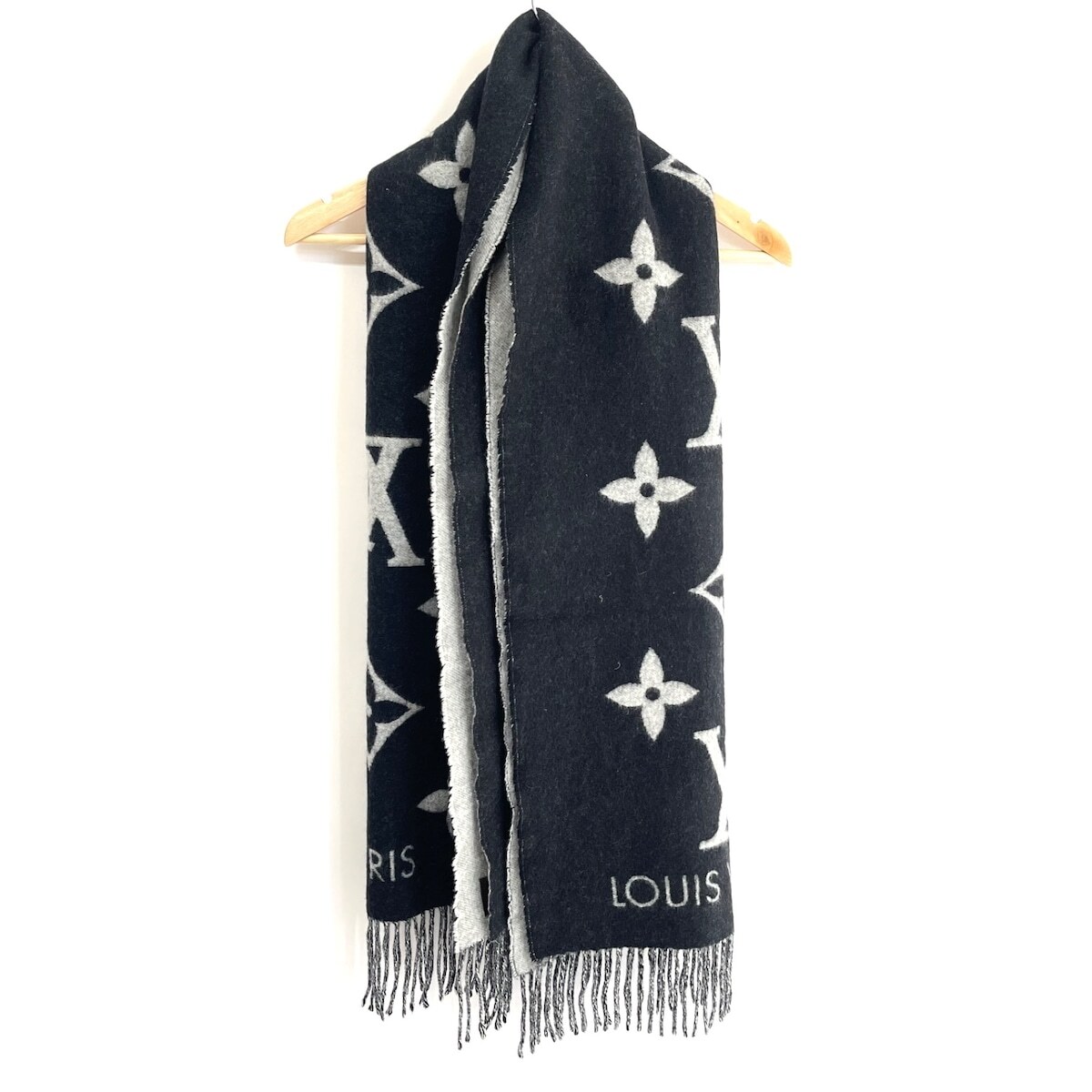 Auth LOUIS VUITTON Echarpe Reykjavik M71040 Noir - AB0135 Scarf 