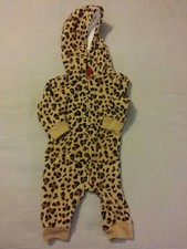 Carter's Leopard Hooded Lined Fleece Jumpsuit Size 3 Months