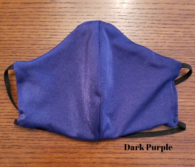 Double Triple Layer Washable Face Mask with Filter Handmade in USA Deep Purple