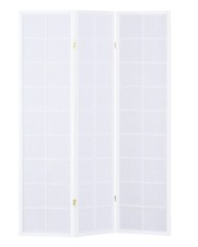Biombo japones madera blanca 3 paneles grandes en papel de arroz