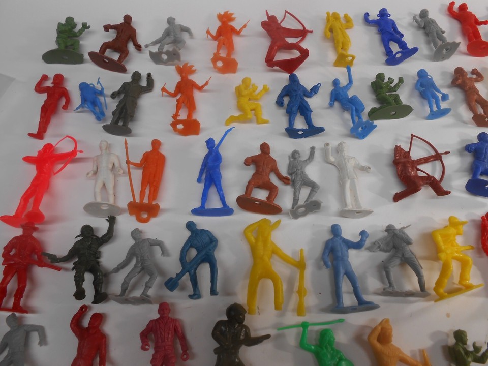 Large 83 Piece Vintage Toy Soldier Figure Lot Marx MPC Ajax Lido Timmee