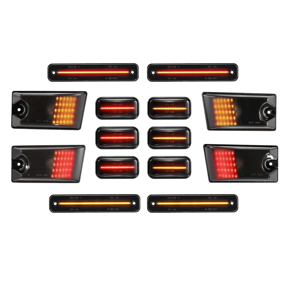 14x For 2003-2009 Hummer H2 Smoked LED Cab Roof Running Marker